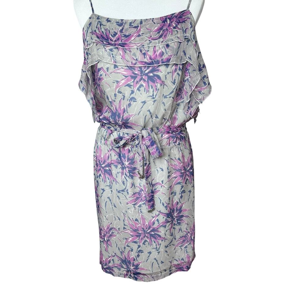 Primrose Dress Strappy Women Med 100% Silk Outer Floral Above Knee Fairycore